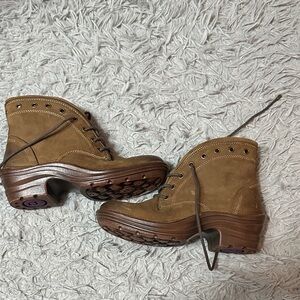 Brown Lace-Up Ankle Boots